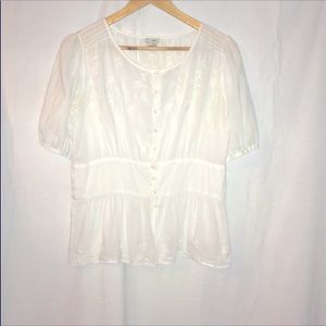 Odille Transluscent Puff Sleeve White Blouse